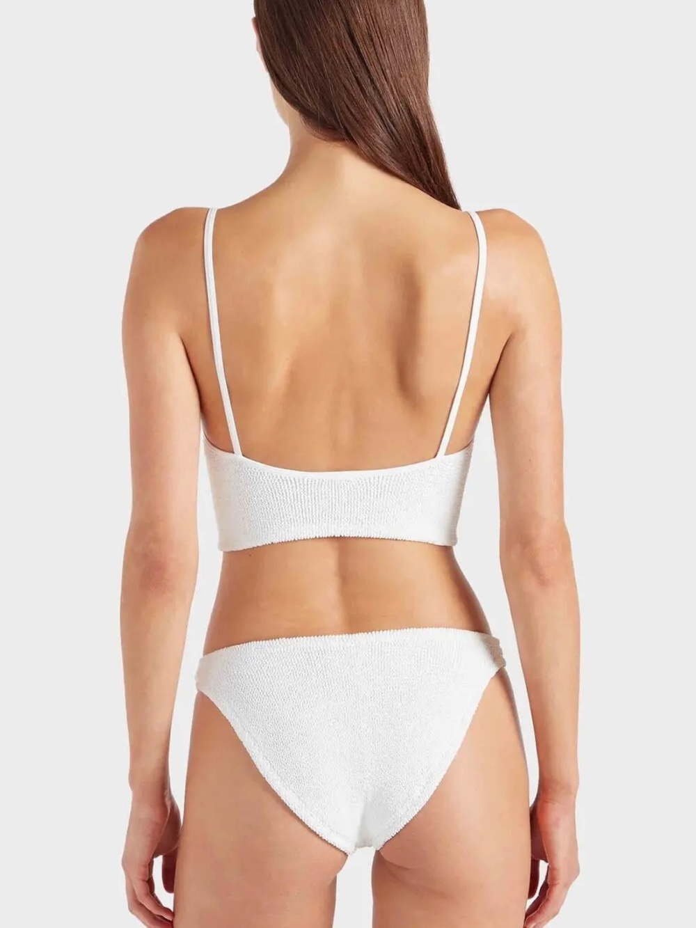 Hunza G Strap Bikini SET White Tankini Swimsuit Rare One Size - Picture 2 of 8